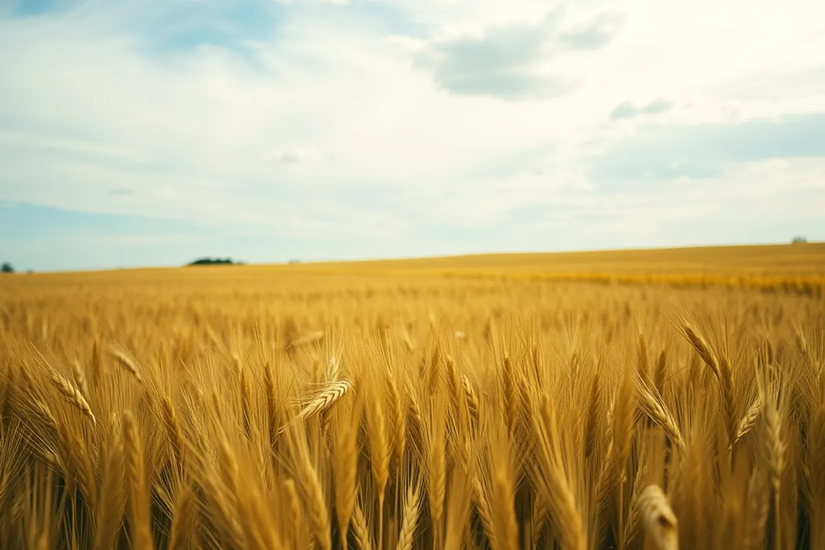 Golden wheat fields ready for harvest under a wide sky